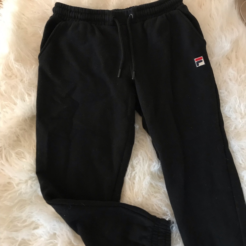 Black FILA joggers